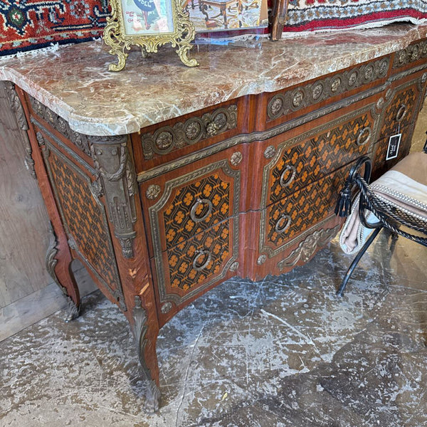 FRENCH MARBLE BUFFET AS FOUND 34T 53W 21D IN STORE PICK UP ONLY