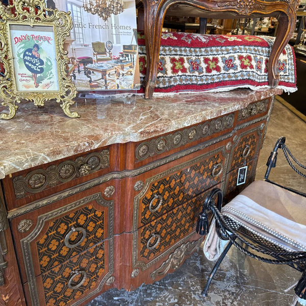 FRENCH MARBLE BUFFET AS FOUND 34T 53W 21D IN STORE PICK UP ONLY