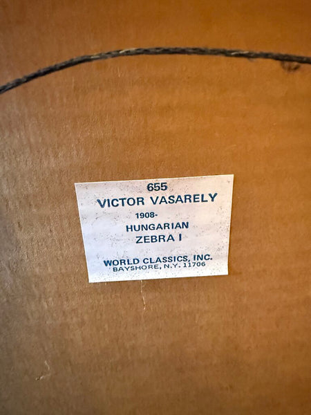 1960-70s Victor Vasarely Zebra Print 28x24
