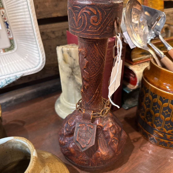 Leather wrapped decanter made in Spain