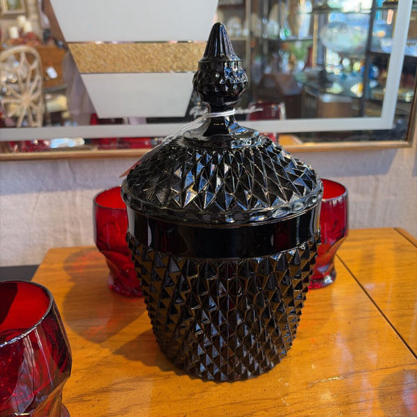 Vintage Black Diamond covered ice bucket