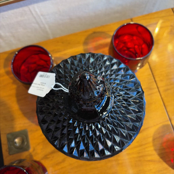 Vintage Black Diamond covered ice bucket