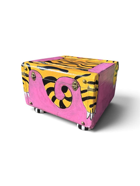 Hand painted suitcase 'TIGER LILY' 18x18x13