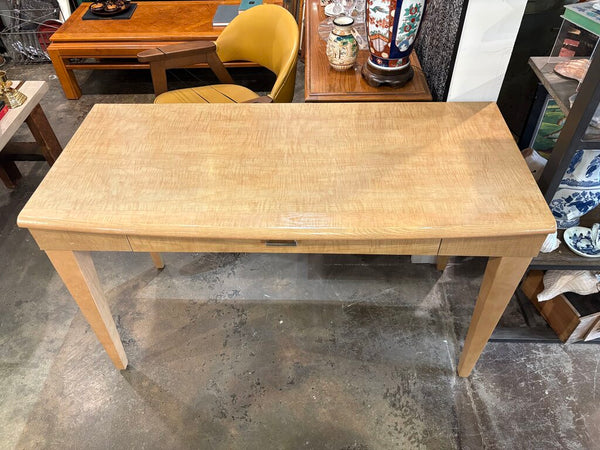 VINTAGE LANE FURNITURE TIGER STRIPE WOOD DESK OR ENTRY TABLE | 47.25"W x 29.5"H x 21.25"D