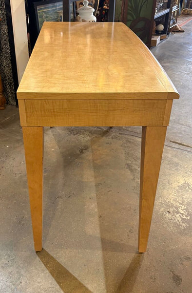 VINTAGE LANE FURNITURE TIGER STRIPE WOOD DESK OR ENTRY TABLE | 47.25"W x 29.5"H x 21.25"D