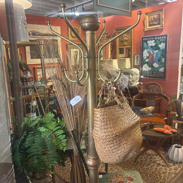 Vintage brass coat rack / stand