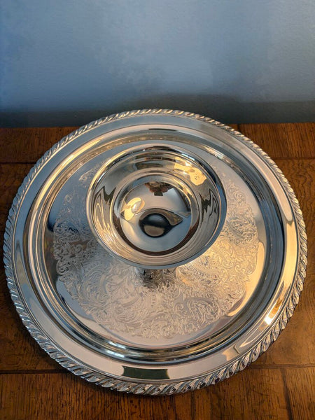 Oneida silver plate chip and dip