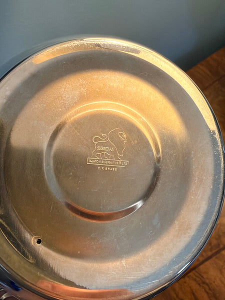 Sheridan silverplate double handled porcelain lined ice bucket with lid
