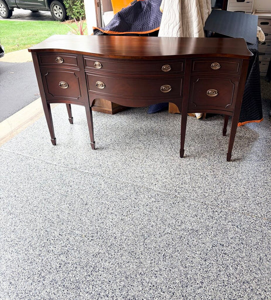 Vintage Federal/Hepplewhite mahogany sideboard with serpentine front and spade feet approx 66x22x37.5 For pick up only