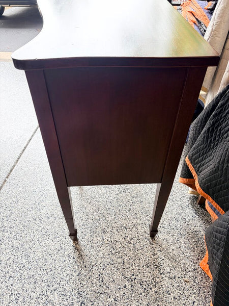 Vintage Federal/Hepplewhite mahogany sideboard with serpentine front and spade feet approx 66x22x37.5 For pick up only