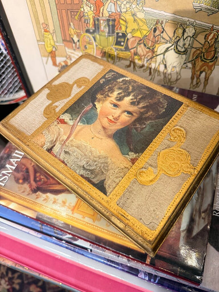 Painted Florentine jewelry box