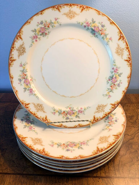 Set of 6 Noritake "Hampton" 10 inch dinner plates from the 1930s