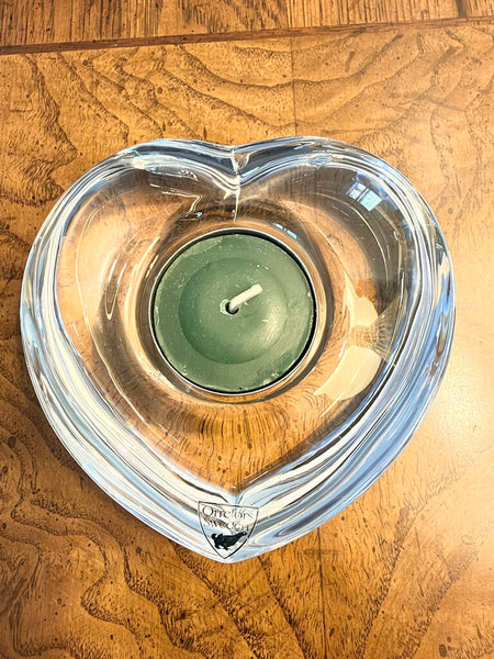 Orrefors heart votive
