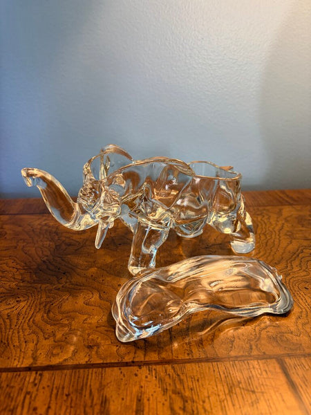 Glass elephant container/candy