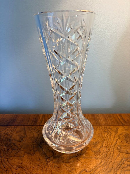 Waterford Maria's 10 inch diamond cut vase