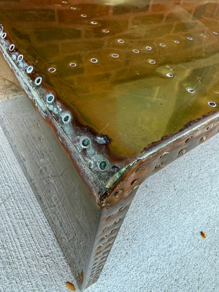 Vintage brass waterfall style coffee table 35W 19D 15.5T