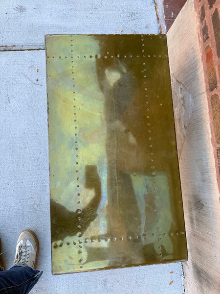 Vintage brass waterfall style coffee table 35W 19D 15.5T