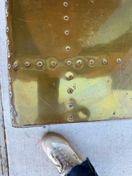 Vintage brass waterfall style coffee table 35W 19D 15.5T