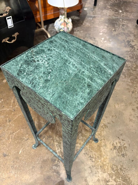 Marbled metal plant stand -in store pick up only