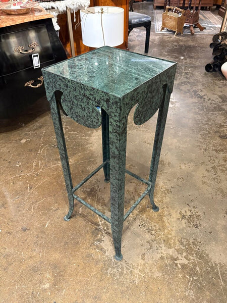 Marbled metal plant stand -in store pick up only