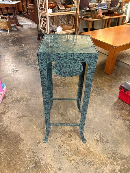 Marbled metal plant stand -in store pick up only