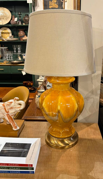 MID CENTURY ROYAL HAEGER DRIP GLAZE LAMP IN WORKING ORDER | 21.5"H (TOP OF SOCKET) X 9.5"W X