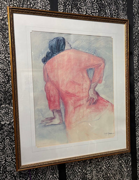 R.C. GORMAN HAND SIGNED "CLARITA" PAINTING PRINT IN GILDED FRAME | 37.25" H X 31.25" W