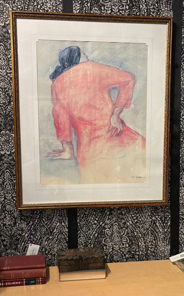 R.C. GORMAN HAND SIGNED "CLARITA" PAINTING PRINT IN GILDED FRAME | 37.25" H X 31.25" W