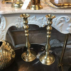 Pair of Tall Brass Candle sticks