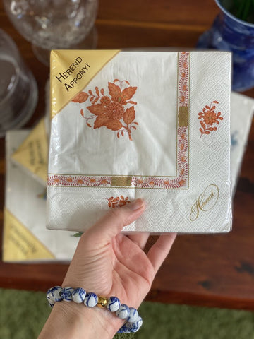 Herend Napkin Pack- Rust Chinese bouquet - 20 Pcs