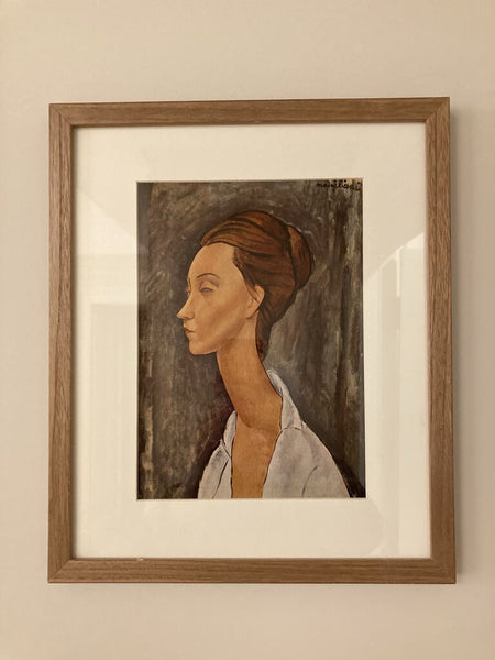 Modigliani framed vintage print 1946-portrait of Lunia