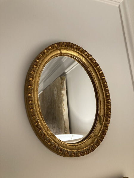 Vintage Italian Oval Guilt Mirror