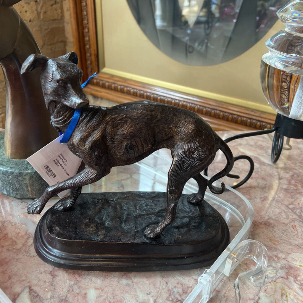 Antique Bronze Greyhound Sculpture