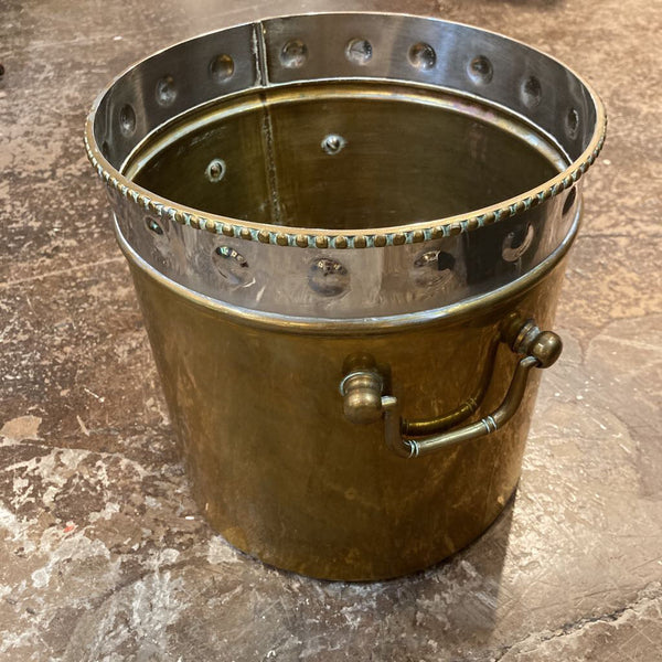 Brass Chrome Wastebasket (10x10 inches)