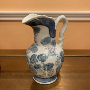 vintage Chinese floral ceramic pitcher