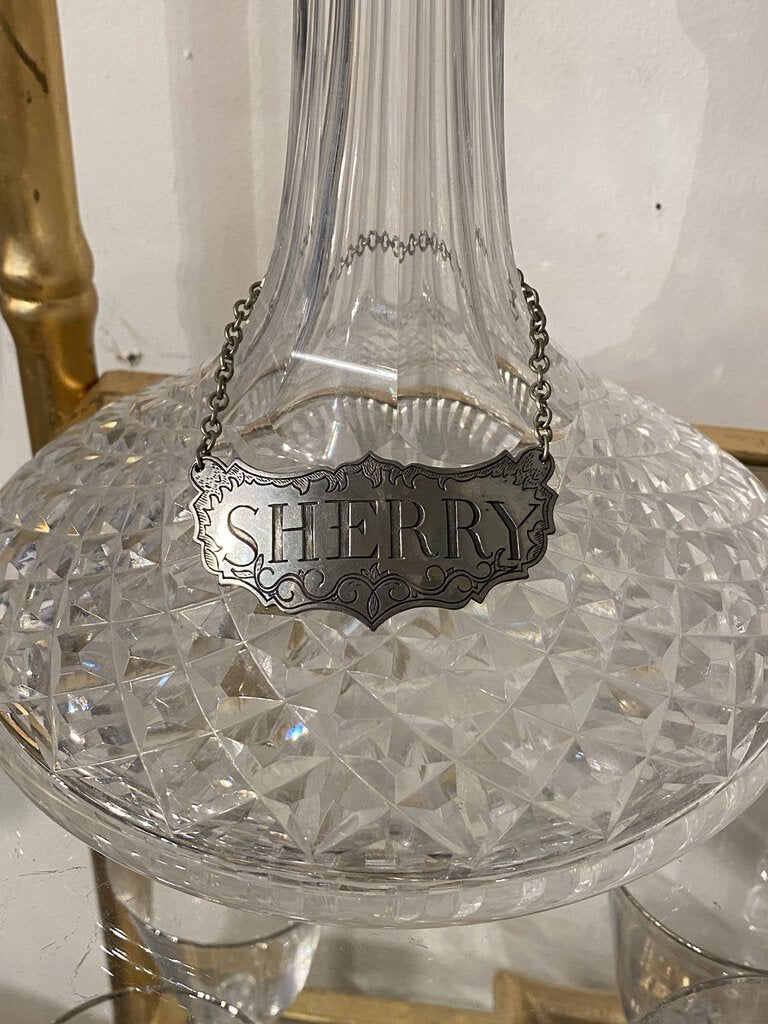 Vintage STEIFF Pewter "Historic Newport" 2" Bottle Tag - SHERRY #001