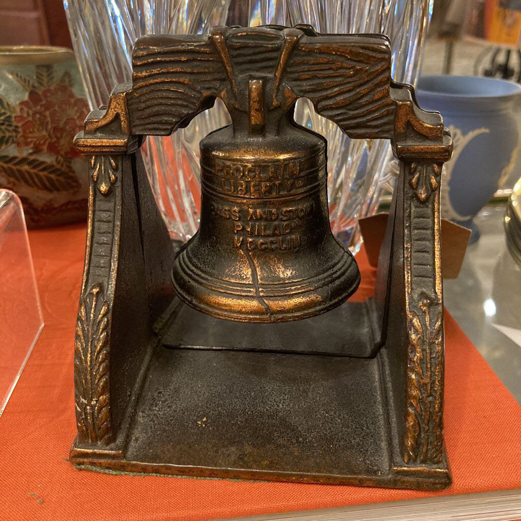 iron liberty bell bookends