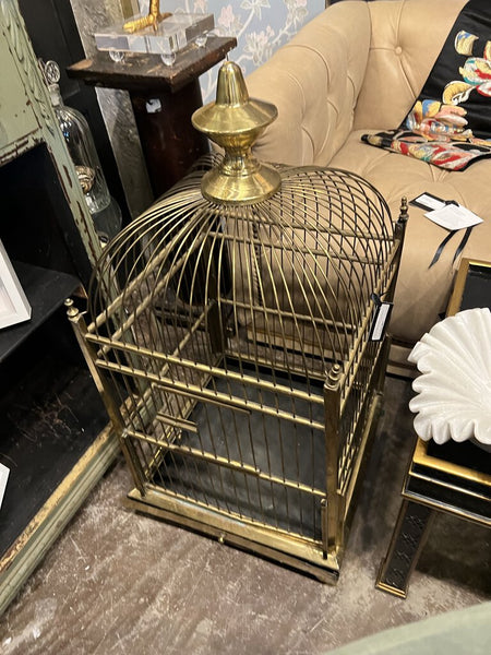 Large Antique Brass Birdcage