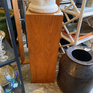 Mcm walnut veneered wooden pedestal/plinth