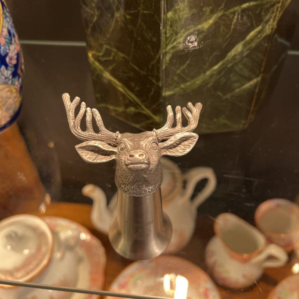 Deer bottoms up stainless glass. Each