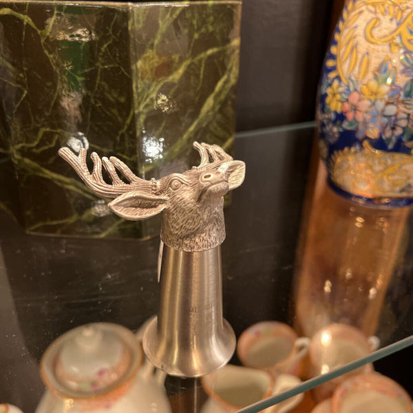 Deer bottoms up stainless glass. Each