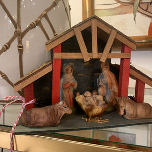 Vintage Wood Nativity Scene