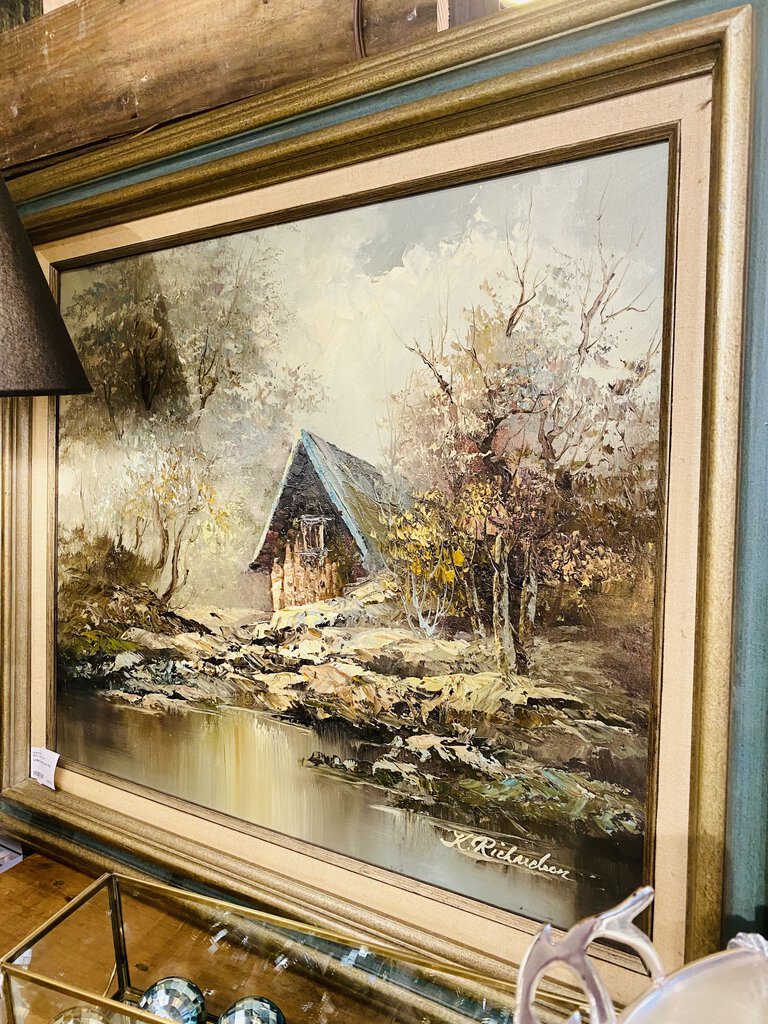 Large oil painting Cabin 28x32