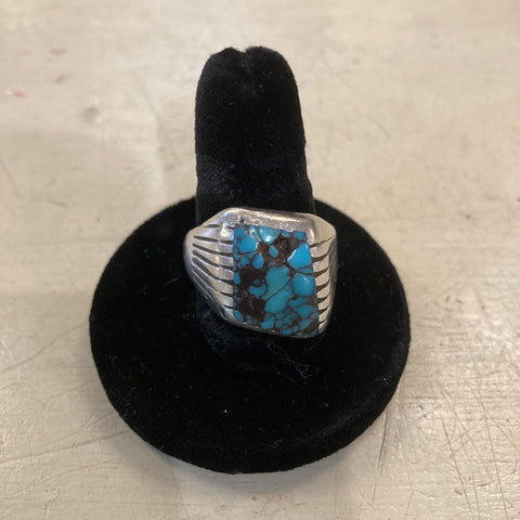 Vintage Navajo Turqoise Sterling Ring sz10.5