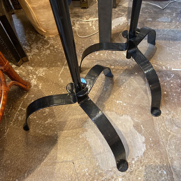 Pair of iron and brass 44" torcheres