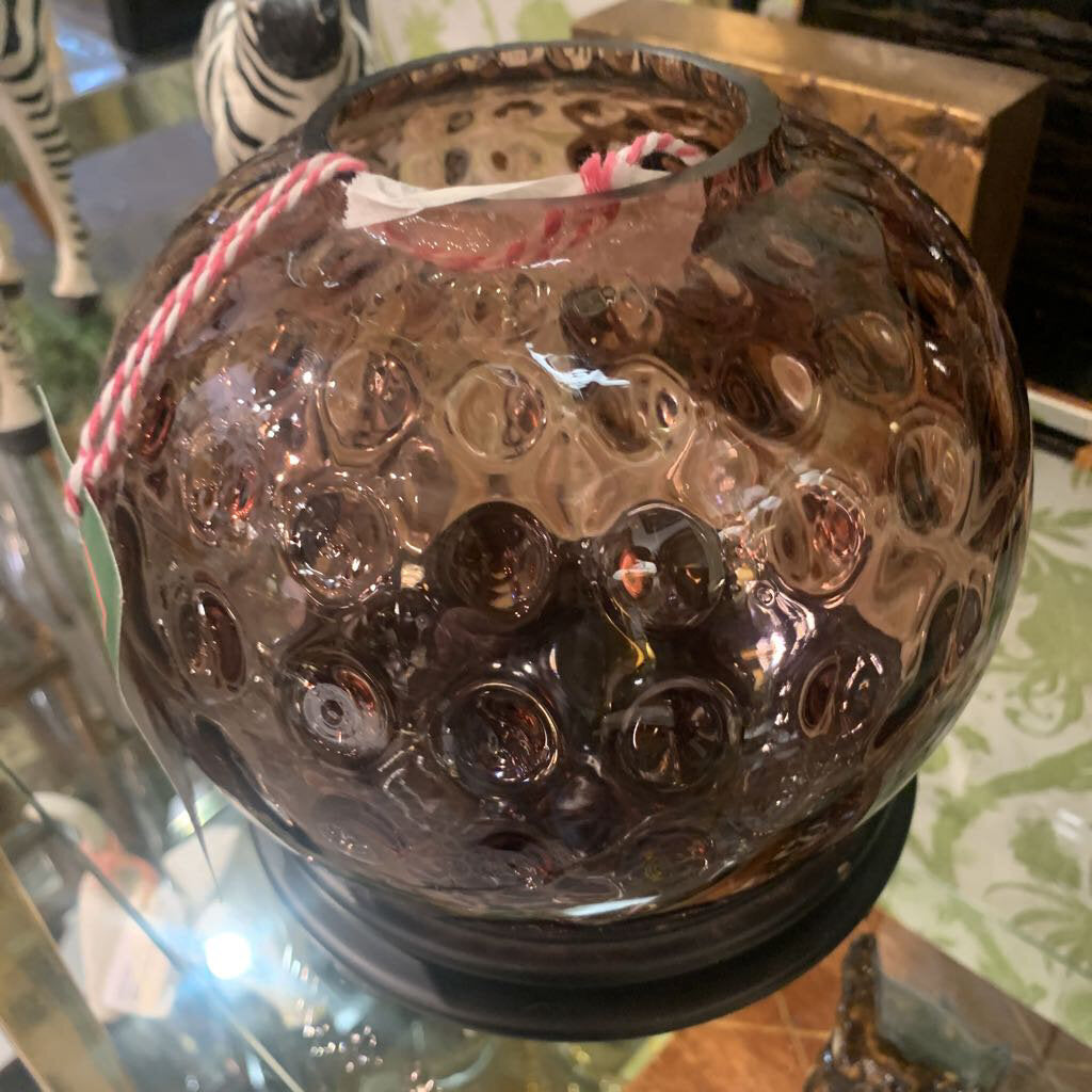 Vintage Cranberry Glass Hammered Pattern Vase