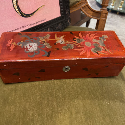 Red Lacquer Floral Box