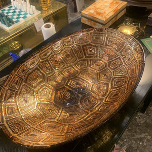 Vintage Tortoise Shell Glass Bowl