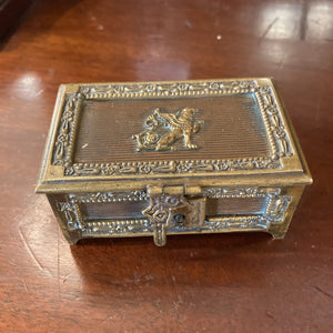 Empire style copper & brass miniature box (3"w, 2"l, 1.5"h)