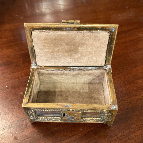 Empire style copper & brass miniature box (3"w, 2"l, 1.5"h)